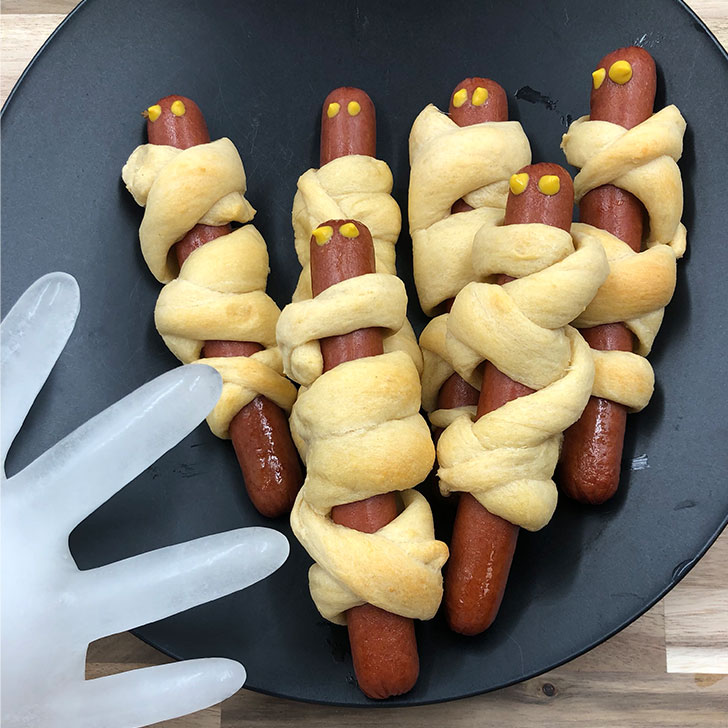 Halloween Mummy Dog Recipe Completed