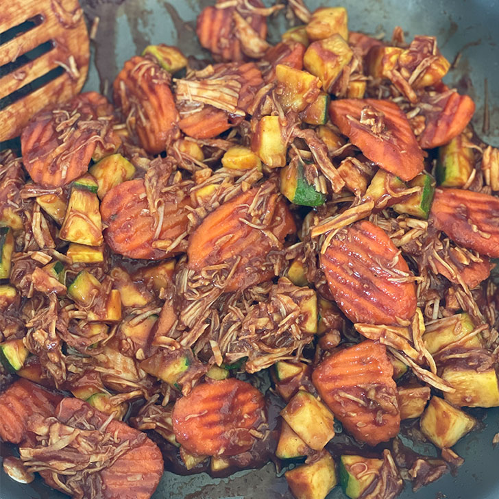BBQ Chicken Stir Fry Recipe Combined Ingredients