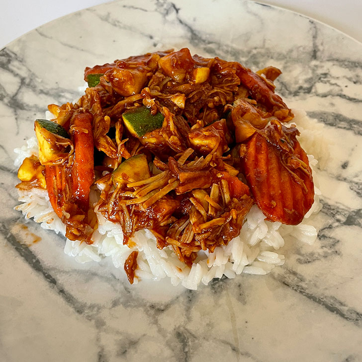 BBQ Chicken Stir Fry Recipe Completed